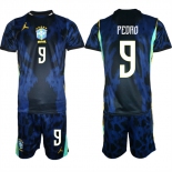 Men's Brazil national football team #9 Pedro Navy 2026 Away Soccer Jersey Suit Men's Brazil national football team #9 Pedro Navy 2026 Away Soccer Jersey Suit