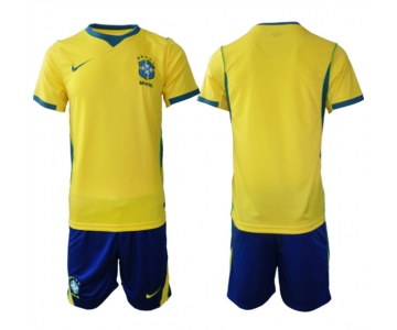 Men's Brazil national football team Blank Yellow Home 2026 Soccer Jersey Suit