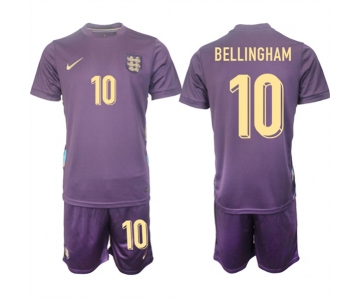 Men's England #10 Jude Bellingham 2024-25 Purple Away Soccer Jersey Suit