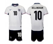 Men's England #10 Jude Bellingham 2024-25 White Home Soccer Jersey Suit