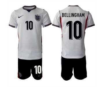 Men's England #10 Jude Bellingham 2026 White Home Soccer Jersey Suit