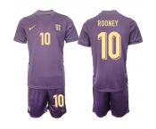 Men's England #10 Wayne Rooney 2024-25 Purple Away Soccer Jersey Suit