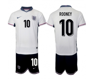 Men's England #10 Wayne Rooney 2024-25 White Home Soccer Jersey Suit