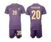 Men's England #20 James Maddison 2024-25 Purple Away Soccer Jersey Suit