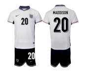 Men's England #20 James Maddison 2024-25 White Home Soccer Jersey Suit