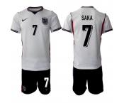 Men's England 2026 #7 Bukayo Saka White Home Soccer Jersey Suit