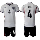 Men's England #4 Declan Rice 2026 White Home Soccer Jersey Suit