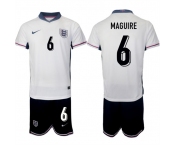 Men's England #6 Harry Maguire 2024-25 White Home Soccer Jersey Suit