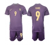 Men's England #9 Harry Kane 2024-25 Purple Away Soccer Jersey Suit