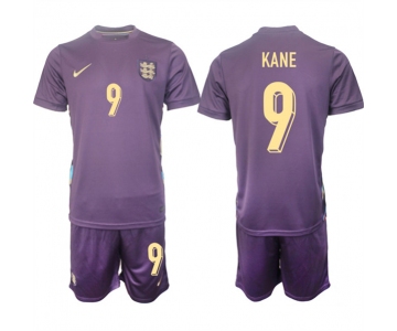 Men's England #9 Harry Kane 2024-25 Purple Away Soccer Jersey Suit