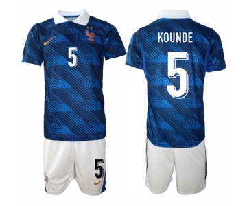 Men's France #5 KOUNDE National Team FIFA x World Cup 2026 Home On Field Jersey