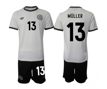 Men's Germany #13 Thomas Müller White 2025 Home Soccer Jersey Suit