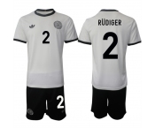 Men's Germany #2 Antonio Rüdiger White 2025 Home Soccer Jersey Suit