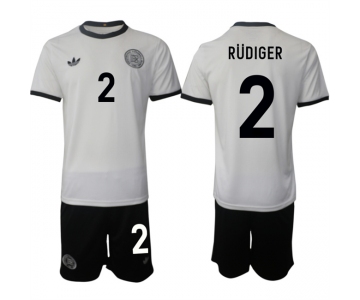 Men's Germany #2 Antonio Rüdiger White 2025 Home Soccer Jersey Suit