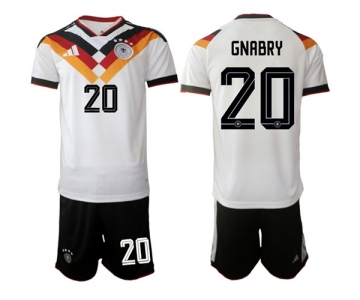 Men's Germany #20 GNABRY National Team FIFA x World Cup 2026 Home White On Field Jersey