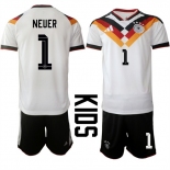 Youth Germany #1 NEUER National Team FIFA x World Cup 2026 Home White On Field Kids Jersey Youth Germany #1 NEUER National Team FIFA x World Cup 2026 Home White On Field Kids Jersey