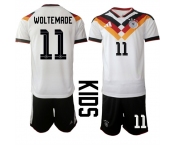 Youth Germany #11 WOLTEMADE National Team FIFA x World Cup 2026 Home White On Field Kids Jersey
