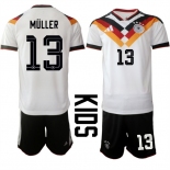 Youth Germany #13 Thomas Müller White 2025 26 Home Soccer Jersey Suit Youth Germany #13 Thomas Müller White 2025 26 Home Soccer Jersey Suit