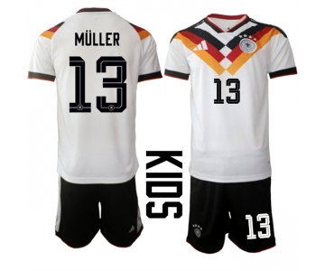 Youth Germany #13 Thomas Müller White 2025 26 Home Soccer Jersey Suit