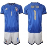 Men's Italy #1 Gianluigi Buffon 2025-26 Blue Home Soccer Jersey Suit