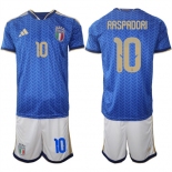 Men's Italy #10 RASPADORI National Team FIFA x World Cup 2026 Home Blue On Field Jerseys