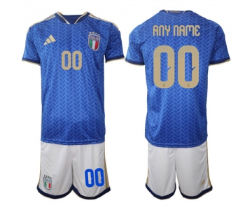 Men's Italy Custom Any Name And Number National Team FIFA x World Cup 2026 Home Blue On Field Jerseys
