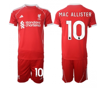Men's Liverpool #10 Alexis Mac Allister 2025 Red Home Soccer Jersey Suit