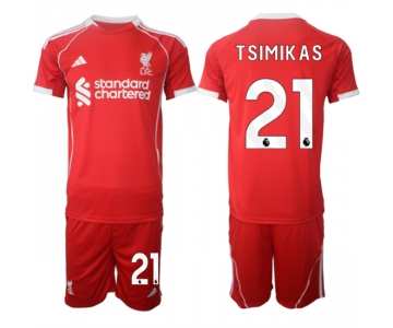 Men's Liverpool #21 Kostas Tsimikas 2025 Red Home Soccer Jersey Suit