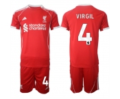 Men's Liverpool #4 Virgil 2025 Red Home Soccer Jersey Suit