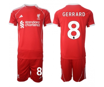 Men's Liverpool #8 Steven Gerrard 2025 Red Home Soccer Jersey Suit