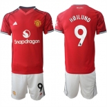 Men's Manchester United #9 Rasmus Hjlund 2025-26 Red Home Soccer Jersey Suit