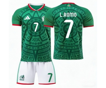 2026 FIFA World Cup Mexico Soccer Home Jersey #7 Luis Francisco Romo Barron