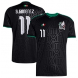 Men's Mexico #11 Santiago Gimenez Black 2026 Soccer Jersey Suit