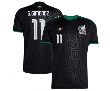 Men's Mexico #11 Santiago Gimenez Black 2026 Soccer Jersey Suit
