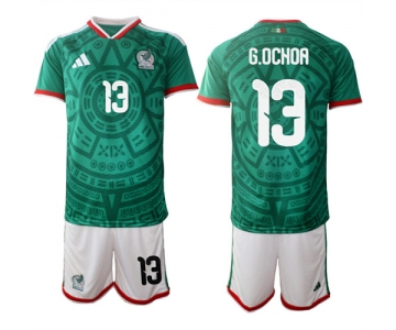 Men's Mexico #13 G.OCHOA National Team FIFA x World Cup 2026 Home Green On Field Jersey