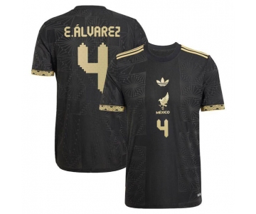 Men's Mexico #4 Edson Alvarez Black 2025 Soccer Jersey