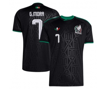 Men's Mexico #7 Gilberto Mora Black 2026 Soccer Jersey Suit