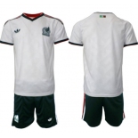 Men's Mexico Blank White Away Soccer Jersey Suit