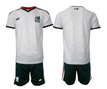Men's Mexico Blank White Away Soccer Jersey Suit