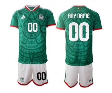 Men's Mexico Custom Any Name And Number National Team FIFA x World Cup 2026 Home Green On Field Jersey