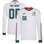Men's Mexico Custom White 2026 Away Long Sleeve Soccer Jersey