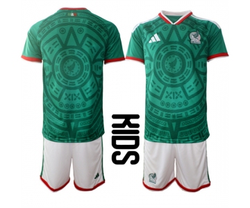 Youth Mexico Blank National Team FIFA x World Cup 2026 Home Green On Field Kids Jersey