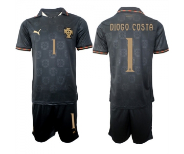 Men's Portugal #1 DIOGO COSTA National Team FIFA x World Cup 2026 Away Gray On Eusebio special edition Jersey