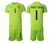 Men's Portugal Team #1 Diogo Costa 2025 Green Soccer Jersey Suit