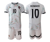 Men's Portugal Team #10 Bernardo 2025 White Away Soccer Jersey Suit