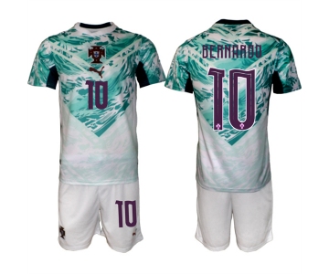 Men's Portugal Team #10 Bernardo Silva Green 2026 World Cup Away Soccer Jersey Suit