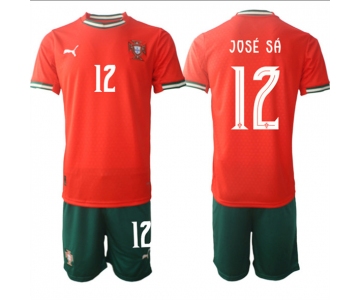 Men's Portugal Team #12 José Sa 2025 Red Home Soccer Jersey Suit