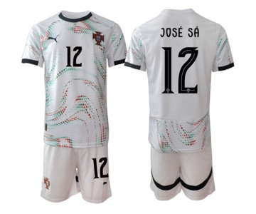 Men's Portugal Team #12 José Sa 2025 White Away Soccer Jersey Suit