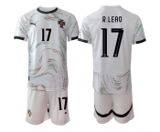 Men's Portugal Team #17 Rafael Leao 2025 White Away Soccer Jersey Suit
