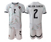 Men's Portugal Team #2 Nélson Semedo 2025 White Away Soccer Jersey Suit